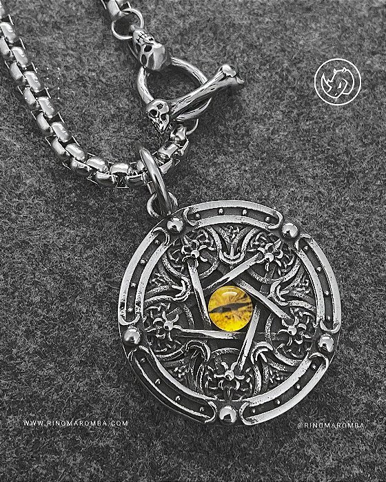 Colar pentagrama em aço inoxidável de durabilidade eterna